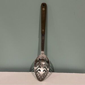 Vintage EKCO Flint Slotted Spoon Serving USA Stainless Utensil WW Kitchen